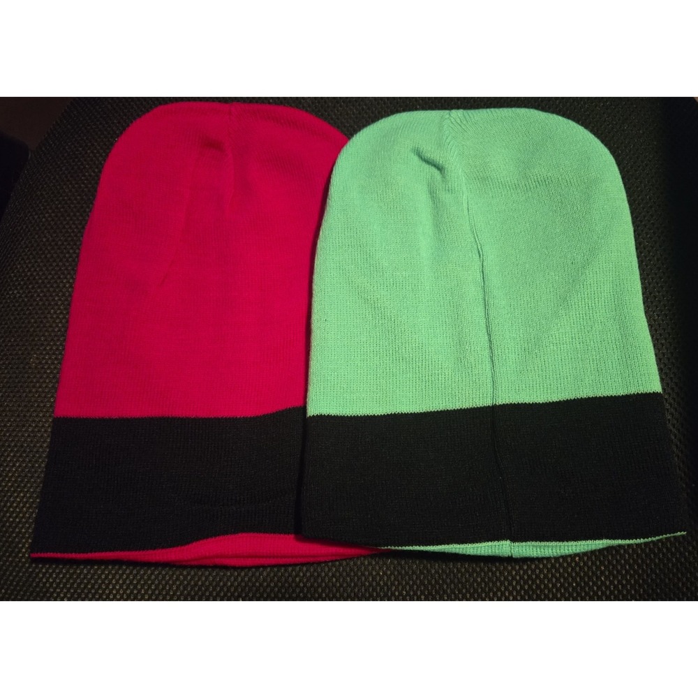 Pair of neon beanies. NEW